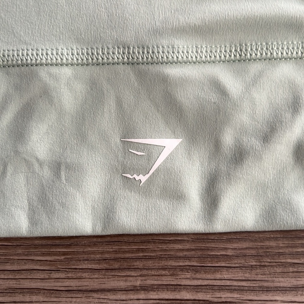 Gymshark Crossover Long Sleeve Crop Top Mist Green - Picture 3 of 9